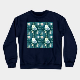 Spring Mandalas and Roses Teal Crewneck Sweatshirt